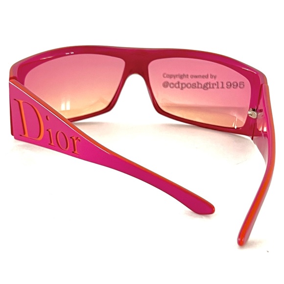 Vintage John Galliano for Christian Dior Your Dior 1 Pink Orange Logo Sunglasses - Picture 10 of 16